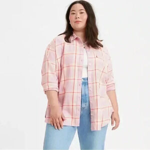 Levi’s women’s HENRI FLANNEL BUTTON-UP SHIRT size Large